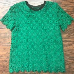 Anthropologie Isani Kelly Green Lace Blouse